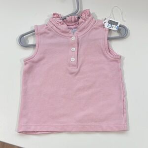 Little English Pink Sleeveless Ruffle Collar Top